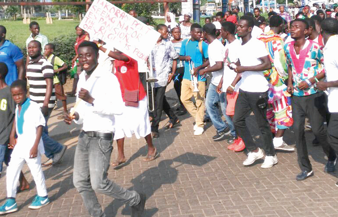 The group parades the principal streets of Takoradi